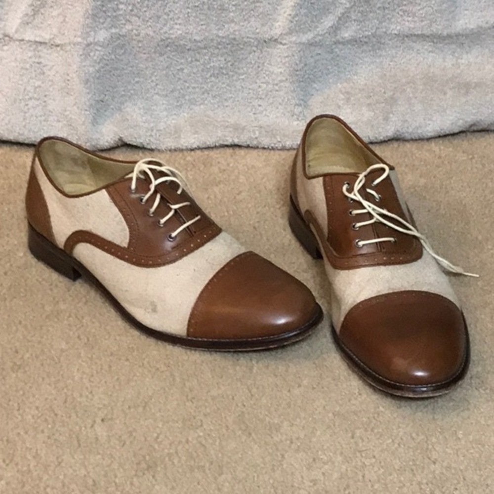 Tan and brown saddles oxfords, sz 10
